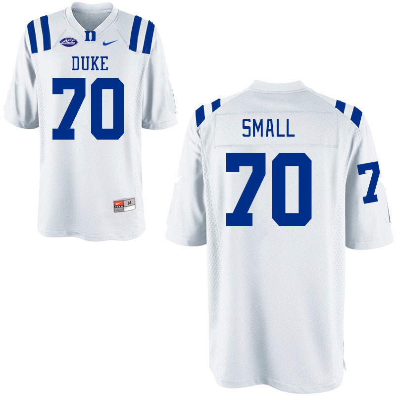 Men #70 Jack Small Duke Blue Devils College Football Jerseys Stitched-White